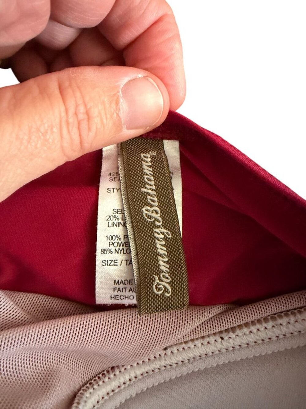 Tommy Bahama Womens Raspberry Swim Bathing Suit Rauch Twist Top Slim Straps 12 - Picture 6 of 11